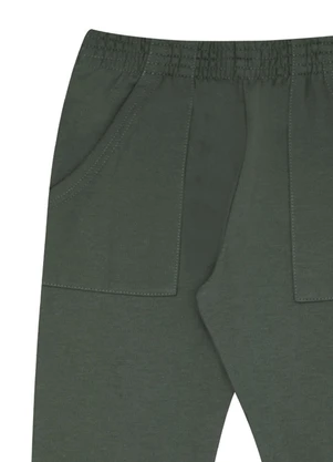 Pulla Bulla - Calça Infantil Menino Moletom sem Felpa Verde - PULLA BULLA