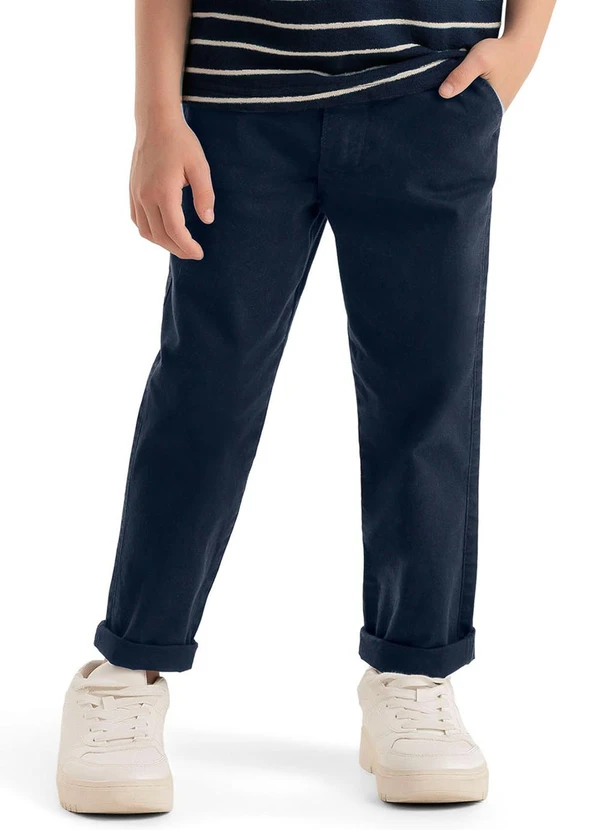 Colorittá - Calça Infantil Menino Sarja com Bolsos Azul