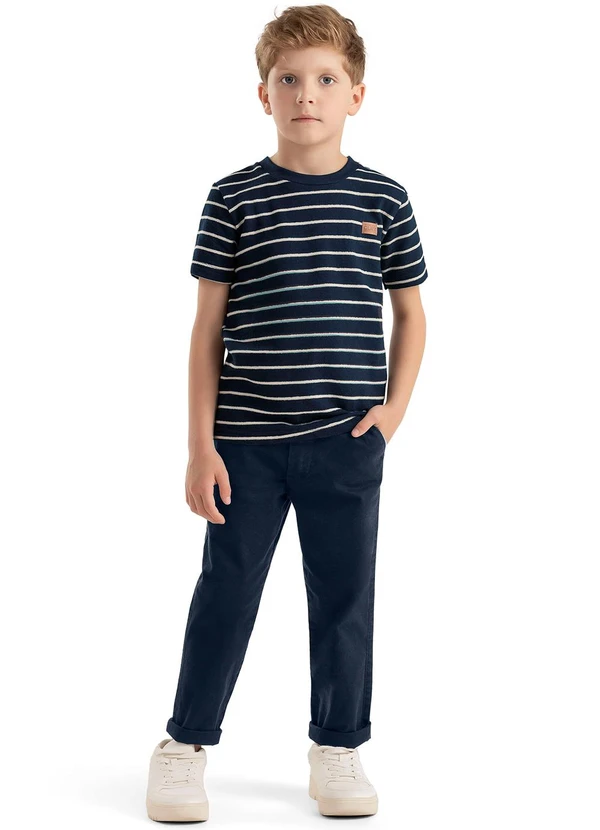 Colorittá - Calça Infantil Menino Sarja com Bolsos Azul 2