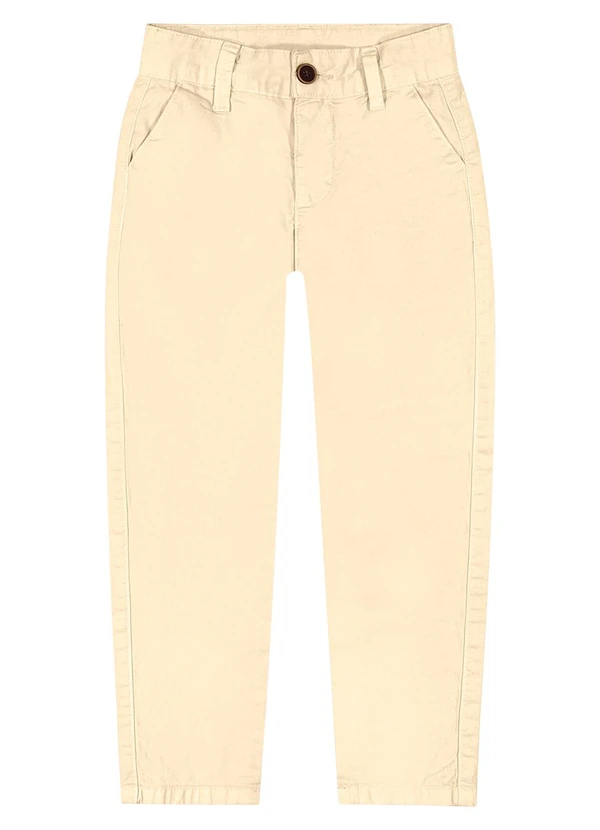 Colorittá - Calça Infantil Menino Sarja com Bolsos Bege
