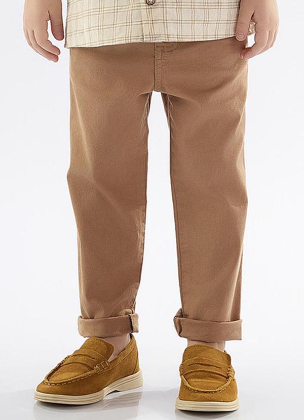 Up Baby - Calça Infantil Sarja com Elastano Marrom