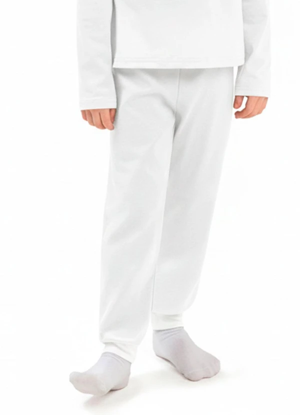 Ddk - Calça Infantil Térmica com Punhos Branco