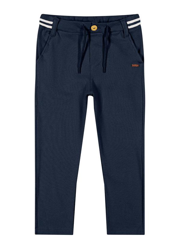 Colorittá - Calça Infantil Texturizada Cós Ajustável Azul