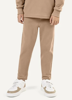 Colorittá - Calça Infantil Texturizada Cós Ajustável Marrom - COLORITTÁ