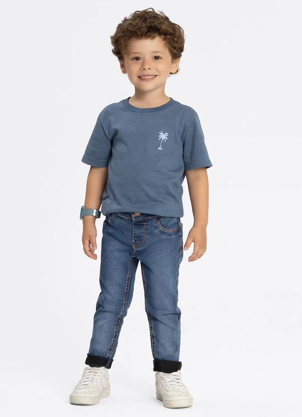 Alakazoo - Calça Jeans Bebê Menino com Elastano Azul 2