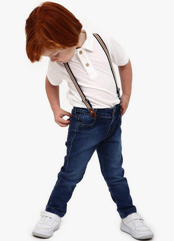 Sun Place - Calça Jeans Bebê Menino Slim Azul