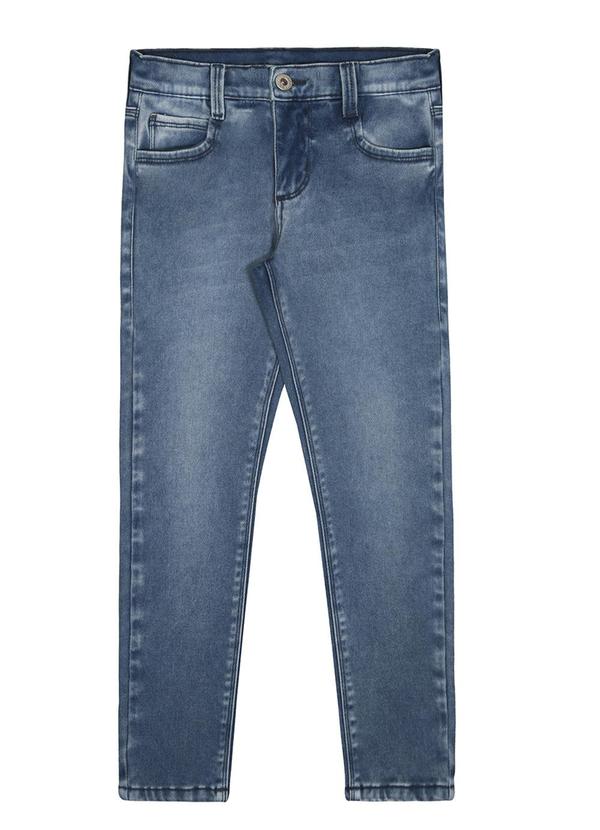 Alakazoo - Calça Jeans Infantil Menino com Cintura Ajustável Azul