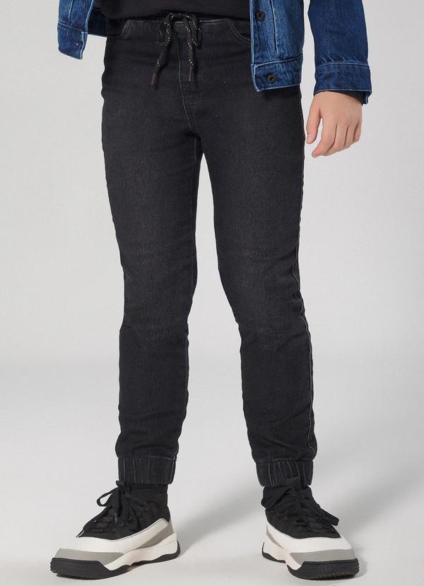 Sun Place - Calça Jeans Infantil Menino Jogger Cinza