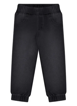 Alakazoo - Calça Jeans Jogging Infantil com Elastano Preto - ALAKAZOO