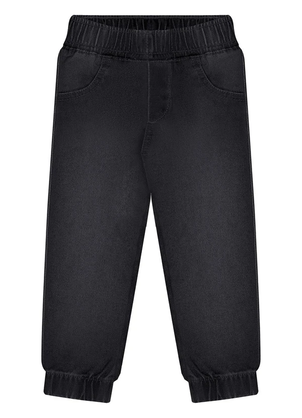 Alakazoo - Calça Jeans Jogging Infantil com Elastano Preto