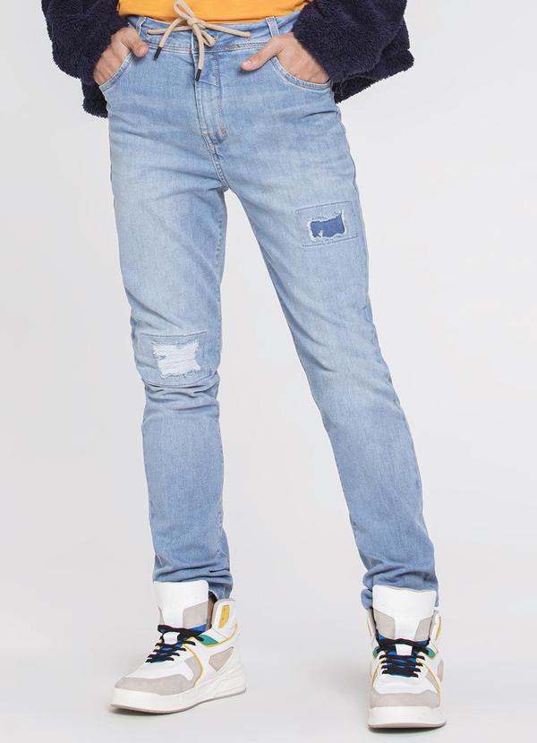 Sun Place - Calça Jeans Juvenil Masculina Slim Azul