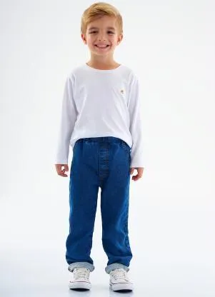 Up Baby - Calça Jeans Menino Infantil Azul - UP BABY