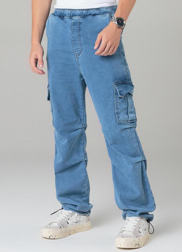 Sun Place - Calça Jeans Parachute Masculina Azul