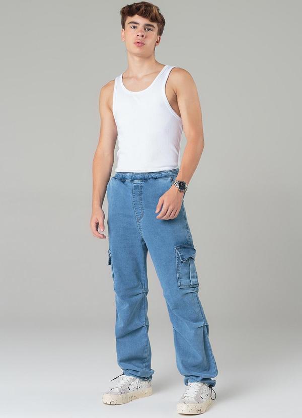 Sun Place - Calça Jeans Parachute Masculina Azul 3