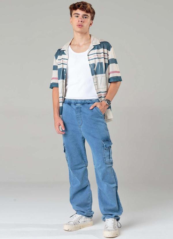 Sun Place - Calça Jeans Parachute Masculina Azul 6