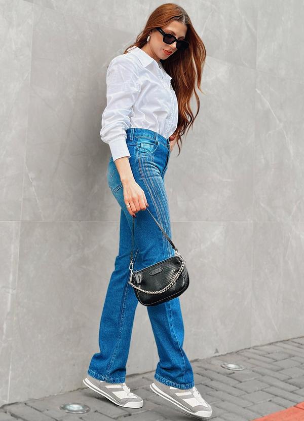 Sun Place - Calça Jeans Reta Feminina Azul 5