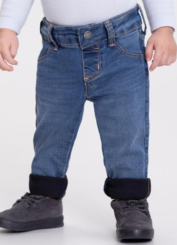 Alakazoo - Calça Jeans Skinny com Cintura Ajustável  Azul