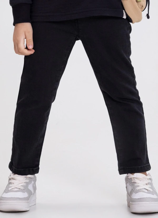 Alakazoo - Calça Jeans Skinny com Cintura Ajustável Preto