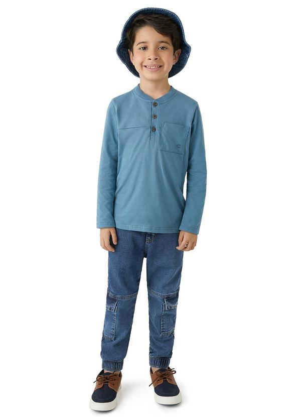 Carinhoso - Calça Jogger Cargo Jeans Menino Azul 2