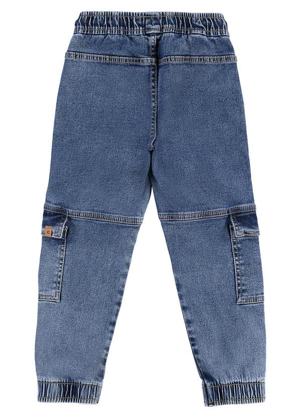 Carinhoso - Calça Jogger Cargo Jeans Menino Azul 4