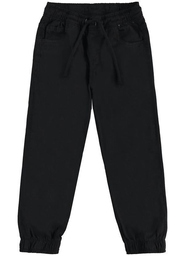 Carinhoso - Calça Jogger em Sarja Menino Preto
