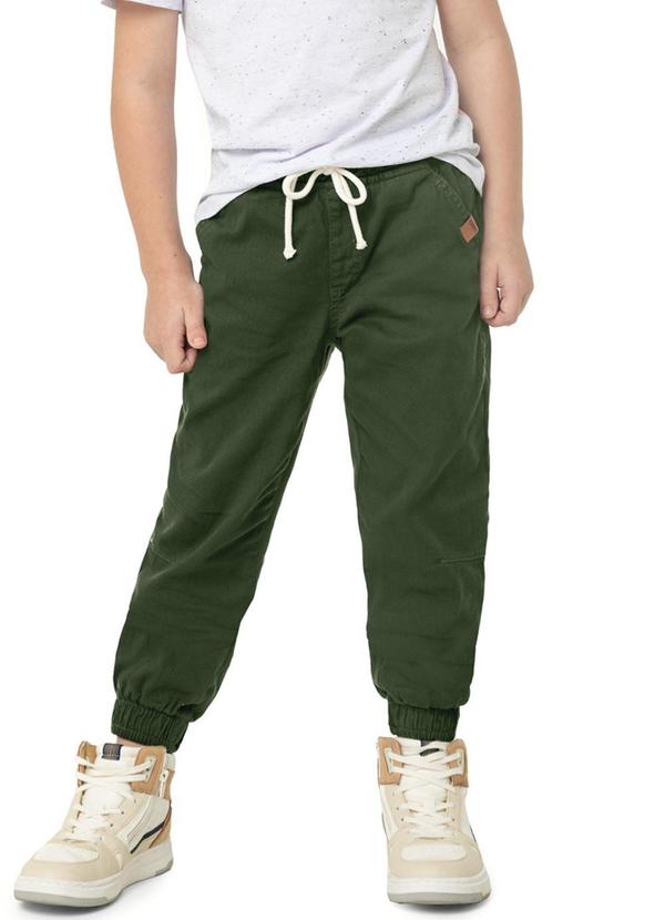 Carinhoso - Calça Jogger em Sarja Menino Verde