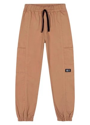 Colorittá - Calça Jogger Infantil Menino Sarja Marrom - COLORITTÁ