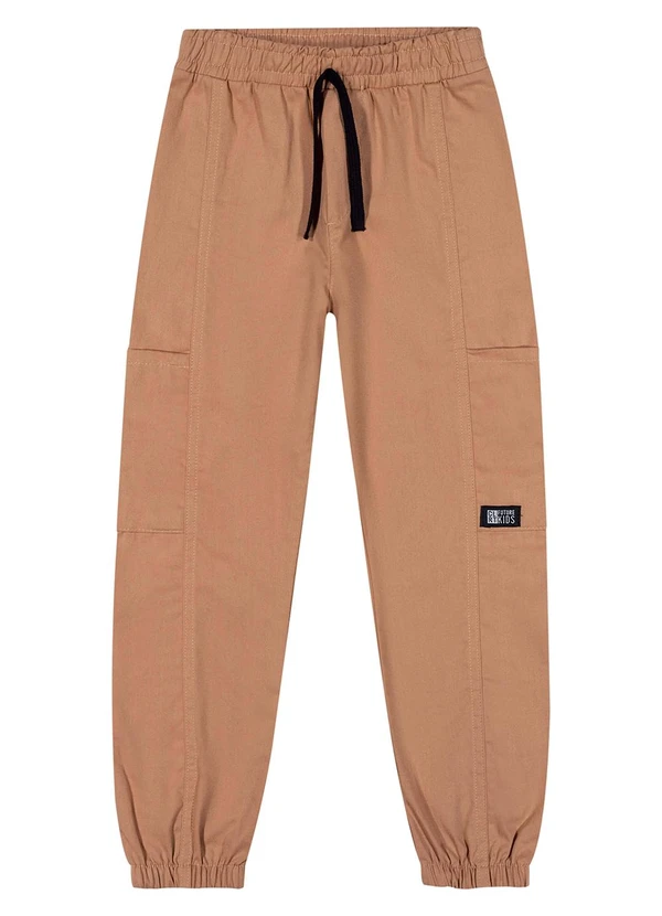 Colorittá - Calça Jogger Infantil Menino Sarja Marrom