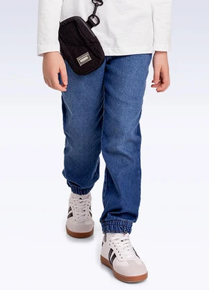 Fakini Kids - Calça Jogger Jeans Azul - FAKINI KIDS
