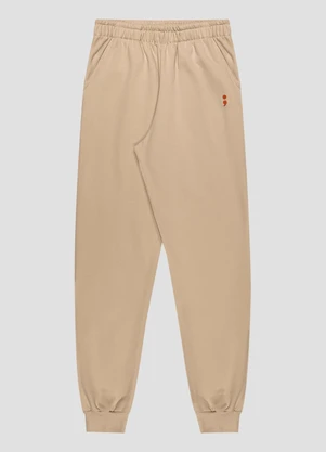 Based. - Calça Jogger Juvenil Masculina em Moletom Bege - BASED.