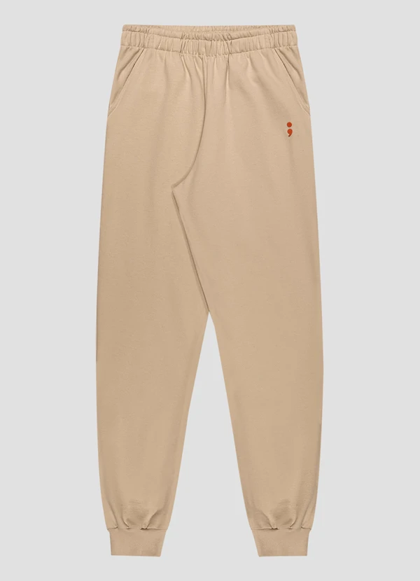 Based. - Calça Jogger Juvenil Masculina em Moletom Bege