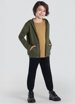 Brandili - Calça Jogger Menino em Moletom Preto - BRANDILI