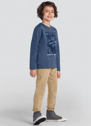 Brandili - Calça Jogger Menino em Moletom Verde - BRANDILI