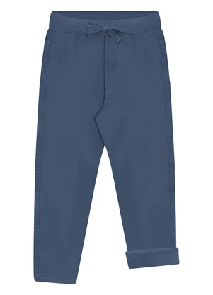 Alakazoo - Calça Jogging Menino em Sarja com Elastano Azul - ALAKAZOO