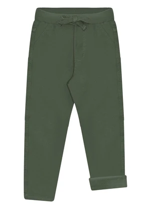 Alakazoo - Calça Jogging Menino em Sarja com Elastano Verde - ALAKAZOO