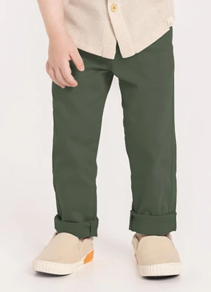 Alakazoo - Calça Jogging Menino em Sarja Verde - ALAKAZOO