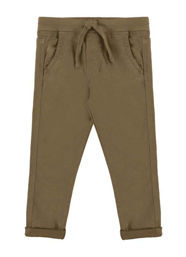 Alakazoo - Calça Jogging Sarja com Elastano Marrom 3