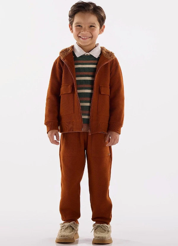 Up Baby - Calça Menino em Alfaiataria Marrom 2