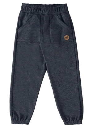 Marlan - Calça Menino em Fleece Jeans Preto - MARLAN