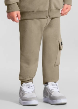 Brandili - Calça Menino em Moletinho Marrom - BRANDILI