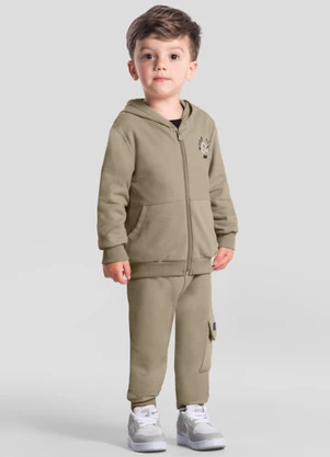 Brandili - Calça Menino em Moletinho Marrom - BRANDILI
