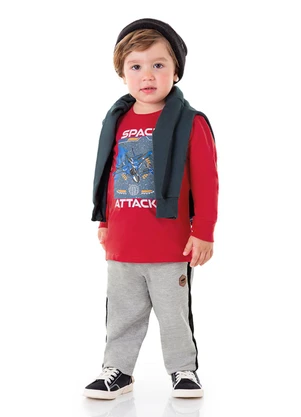 Marlan - Calça Menino em Moletom Felpado Cinza - MARLAN