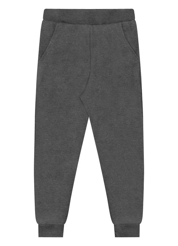 Alakazoo - Calça Menino em Moletom Felpado com Bolsos Cinza