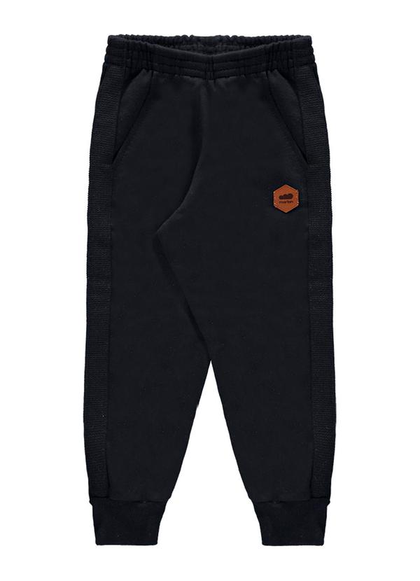 Marlan - Calça Menino em Moletom Felpado Preto
