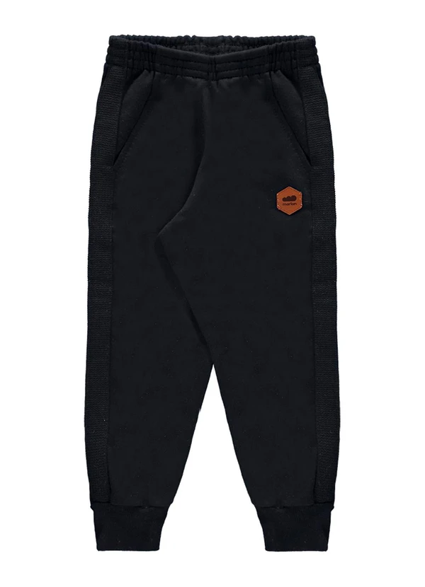 Marlan - Calça Menino em Moletom Felpado Preto