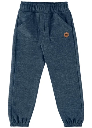 Marlan - Calça Menino em Moletom Jeans Felpado Azul - MARLAN