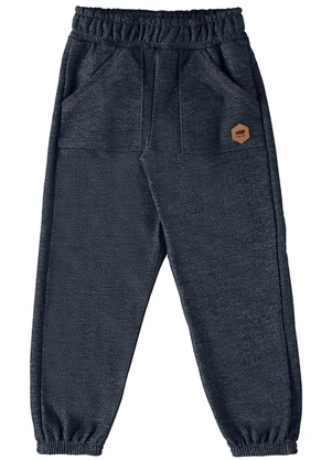 Marlan - Calça Menino em Moletom Jeans Felpado Preto - MARLAN