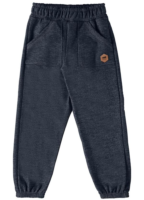 Marlan - Calça Menino em Moletom Jeans Felpado Preto