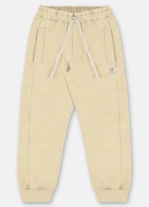 Up Baby - Calça Menino em Moletom Linho Amarelo - UP BABY