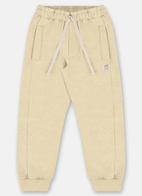 Up Baby - Calça Menino em Moletom Linho Amarelo